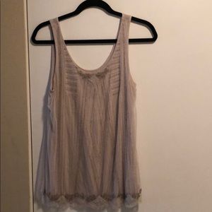 Beaded Neutral Tank Top